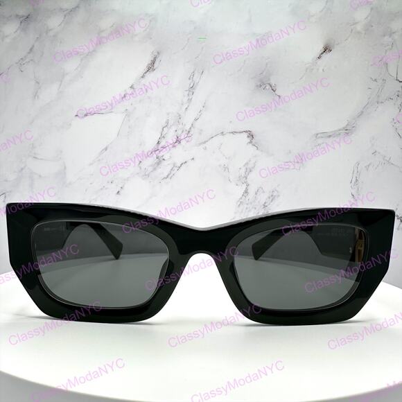 New MIU MIU Sunglasses New Black Acetate Gold Metal Logo Square Cat Eye main image 16